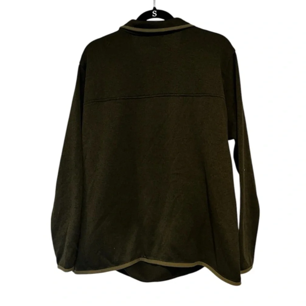 Eddie Bauer Green Crewneck Sweater with Half-Zip Collar - Picture 4 of 4